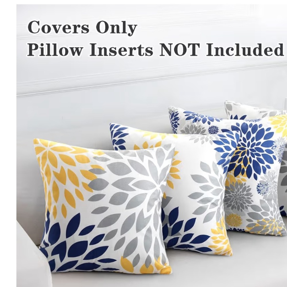 Floral Decorative Throw Pillow Covers 18”x18”  (Set of 3) - Picture 8 of 9